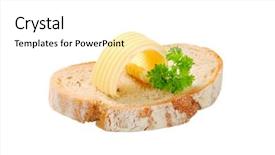  Presentation with butter - Audience pleasing PPT theme consisting of butter curl on a slice backdrop and a white colored foreground