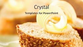  Presentation with healthy breakfast - PPT layouts consisting of butter on a slice background and a blonde colored foreground