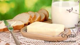 Presentation with butter - Presentation enhanced with butter on wooden holder surrounded background and a coral colored foreground