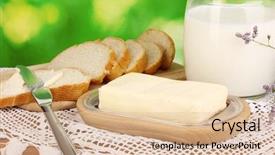  Presentation with holy spirit confirmation communion bread - Beautiful PPT theme featuring butter on wooden holder surrounded backdrop and a  colored foreground