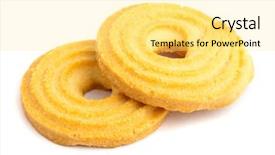  Presentation with pastries - Amazing slides having butter pastries backdrop and a blonde colored foreground