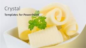  Presentation with butter - PPT theme consisting of butter-pieces-on-white-background background and a white colored foreground