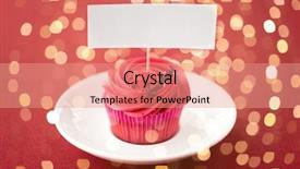  Presentation with food red - PPT layouts enhanced with buttercream frosting and blank nametag background and a coral colored foreground