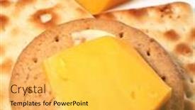  Presentation with cheddar - Audience pleasing PPT layouts consisting of buttered digestive biscuit and cream backdrop and a yellow colored foreground