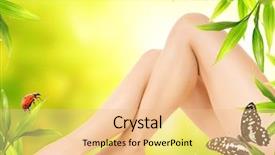  Presentation with perfect - Audience pleasing slide set consisting of live butterflies - perfect woman's legs backdrop and a  colored foreground