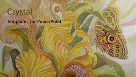  Presentation with butterflies - Audience pleasing theme consisting of butterflies-and-flowers backdrop and a coral colored foreground