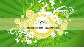  Presentation with butterflies - Colorful presentation theme enhanced with butterflies flowers on a green backdrop and a  colored foreground