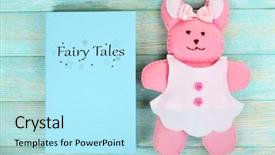  Presentation with fairy tales - Theme featuring butterfly book - fairy tales close-up background and a arctic colored foreground