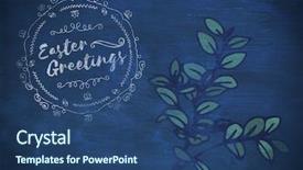  Presentation with easter - PPT theme having butterfly effect - happy easter white logo background and a ocean colored foreground