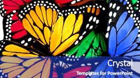  Presentation with butterfly - Slides consisting of butterfly flies - group of colorful butterflies background and a royal blue colored foreground