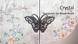  Presentation with butterfly - Slides consisting of butterfly lock on the door background and a white colored foreground