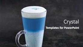  Presentation with matcha - Presentation design consisting of butterfly-pea-blue-matcha-latte background and a dark gray colored foreground