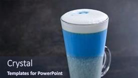  Presentation with matcha - Amazing PPT layouts having butterfly-pea-blue-matcha-latte backdrop and a tawny brown colored foreground