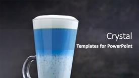  Presentation with matcha - Cool new presentation design with butterfly-pea-blue-matcha-latte backdrop and a dark gray colored foreground