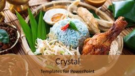  Presentation with blue food - Cool new presentation theme with butterfly-pea flowers traditional malaysia backdrop and a red colored foreground