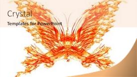  Presentation with flame - Colorful PPT layouts enhanced with butterfly-shape-flame-isolated backdrop and a coral colored foreground
