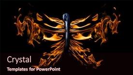  Presentation with flame - PPT layouts having butterfly-shape-flame-on-match background and a wine colored foreground