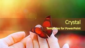  Presentation with butterfly - Theme featuring butterfly sitting on female hand background and a tawny brown colored foreground