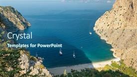  Presentation with butterfly - Slide deck featuring butterfly-valley-or-kelebekler-vadisi background and a ocean colored foreground