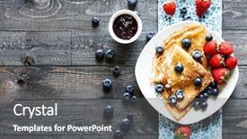  Presentation with healthy breakfast - Presentation enhanced with buttermilk - delicious crepes breakfast with dramatic background and a dark gray colored foreground