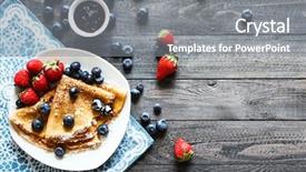  Presentation with blueberries - Colorful slide deck enhanced with buttermilk - delicious crepes breakfast with dramatic backdrop and a gray colored foreground