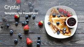  Presentation with healthy breakfast - Slide set enhanced with buttermilk - delicious crepes breakfast with dramatic background and a gray colored foreground