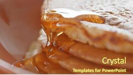  Presentation with pancake - PPT layouts enhanced with buttermilk - pancake with maple syrup background and a tawny brown colored foreground