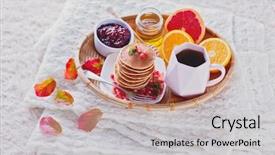  Presentation with perfect - Beautiful presentation featuring buttermilk - pancakes breakfast in bed perfect backdrop and a light gray colored foreground