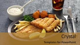  Presentation with aquaculture big cages for fish - Slide deck having buttermilk - southern fried fish plate american background and a gold colored foreground