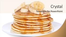  Presentation with white plate - Amazing presentation design having buttermilk - stack of delicious pancakes backdrop and a lemonade colored foreground
