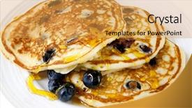  Presentation with syrup - Presentation theme having buttermilk blueberry pancakes with maple background and a yellow colored foreground