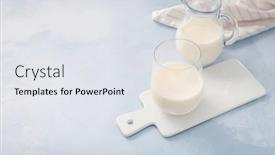  Presentation with probiotic yogurt - Slide set featuring buttermilk-kefir-yogurt-with-probiotics background and a sky blue colored foreground