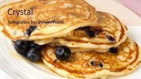 Presentation with maple - Amazing slides having buttermilk pancakes with blueberries backdrop and a yellow colored foreground