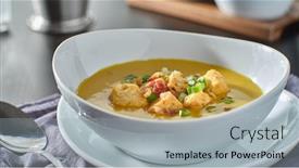  Presentation with bacon - Presentation design consisting of butternut-squash-soup-in-bowl background and a light gray colored foreground