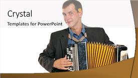  Presentation with accordion - Amazing theme having button accordion player isolated backdrop and a white colored foreground