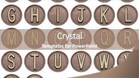  Presentation with alphabet - PPT theme with button alphabet letters made background and a coral colored foreground