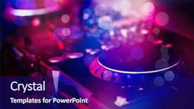  Presentation with effect - Beautiful presentation featuring button effect - dj mixer closeup backdrop and a navy blue colored foreground