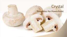  Presentation with mushroom - Colorful PPT theme enhanced with edible button mushroom isolated backdrop and a lemonade colored foreground