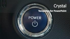  Presentation with power button - Audience pleasing theme consisting of button of a hybrid vehicle backdrop and a dark gray colored foreground