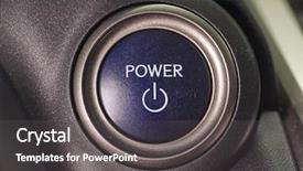 Presentation with power button - PPT theme featuring button of a hybrid vehicle background and a dark gray colored foreground