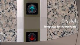  Presentation with elevator - Colorful PPT theme enhanced with arrows up - here are elevator button backdrop and a gray colored foreground