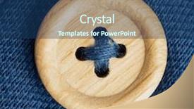  Presentation with polo - Colorful PPT theme enhanced with button on a polo t-shirt fabric texture backdrop and a ocean colored foreground