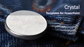  Presentation with clothes - Presentation theme enhanced with button on clothes close up background and a ocean colored foreground