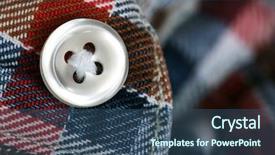  Presentation with clothes - Beautiful PPT layouts featuring button on clothes close up backdrop and a ocean colored foreground