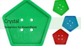  Presentation with bold colors - Amazing theme having button pentagonal colorful macro backdrop and a ocean colored foreground