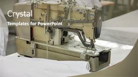  Presentation with industrial machine - Theme enhanced with machine in a warehouse textile background and a violet colored foreground