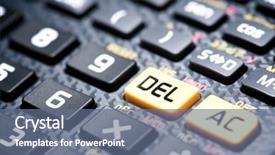  Presentation with scientific - Amazing PPT theme having buttons a scientific calculator backdrop and a ocean colored foreground