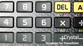  Presentation with scientific - Colorful theme enhanced with buttons a scientific calculator backdrop and a gray colored foreground
