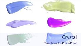  Presentation with brush stroke - Audience pleasing PPT theme consisting of buttons design element shadow - abstract acrylic color brush stroke backdrop and a sky blue colored foreground