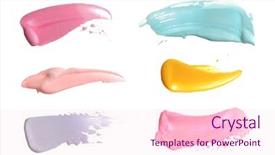  Presentation with brush stroke - Audience pleasing slide deck consisting of buttons design element shadow - abstract acrylic color brush stroke backdrop and a lemonade colored foreground